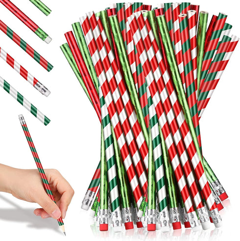 Christmas Pencils Bulk for Kids - Holiday Pencil Assortment with Erasers, 100 Pieces for School Supplies
