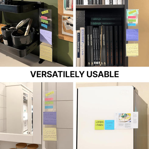 Monitor Memo Board 2Pcs - Flexible Clear PET Computer Screen Sticky Note Holder for Office Desk Accessories