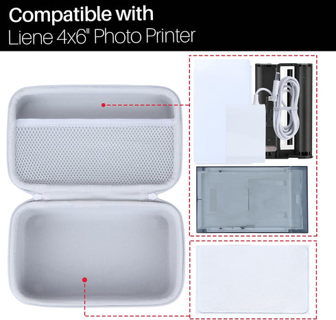 M100 M200 4x6'' Lebakort Hard Case Compatible with Liene Photo Printer Full-Color Portable Instant Photo Printer