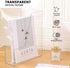 Vertical File Holder, Clear PET Desk Organizer for Magazines, Binders, Notebooks, Multi-purpose Document Storage