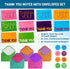50 6x4 Kids Thank You Cards Bulk - Thick, in Blank Thank You Notes with Envelopes and Stickers - Fun, Colorful Designs