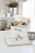 BLU MONACO White Wooden Mail Organizer, 3-Tier Desk Organizer, Rustic Country Mail Sorter for Kitchen or Office