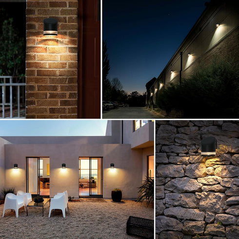 HFVLITE IP54 1-Pack Solar Wall Light Outdoor Dusk to Dawn, Aluminum Wall Sconce Waterproof, Cordless LED Decor Light