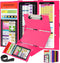 Nursing Clipboard Foldable with Medical Edition Cheat Sheets, 3 Layers Aluminum Clipboard for Nursing Students (Pink)