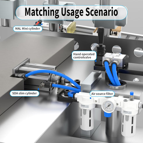HV-02 Solenoid Valves Industrial Switches, Pneumatic Lever Operated Valve 1/4" for Automation Equipment