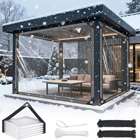 Generic Clear Tarps Heavy Duty Waterproof - 6x8ft Clear Tarps with Grommets -
