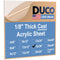 Duco Clear Cast Acrylic Sheets 1/8" Thick - 12" x 36" Cut to Size Plexiglass Sheets for Crafts and Projects