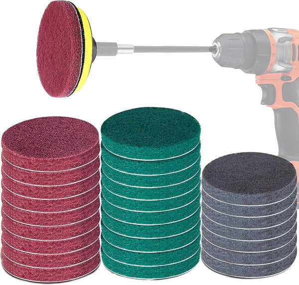 Power Scrub Pads Drill Attachment, GOH DODD 30 Pieces 5 Inch Headlight Restoration Kit for Cleaning
