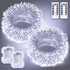 JMEXSUSS 2 Pack White Battery Operated Christmas String Lights, Each 33ft 100