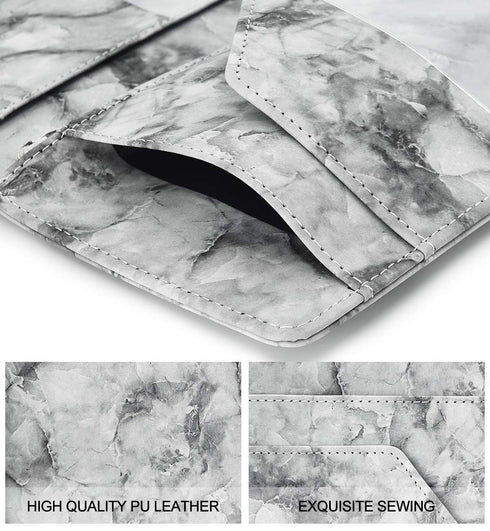 Server Books for Waitress - Marble Texture Leather Wallet with Zipper Pocket, Cute Organizer with Money Pocket