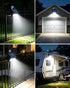 128LED 800LM IP65 Magnetic Solar Lights Outdoor, Motion Sensor Lights for Metal Fence, Waterproof Magnetic Outdoor