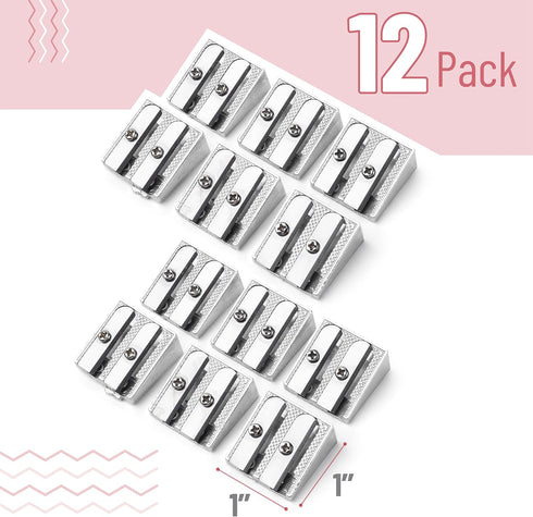 Mr. Pen- Handheld Metal Pencil Sharpener with 2 Holes, Pack of 12, Silver, Colored Pencil Sharpener, Pencil Sharpeners Handheld Pencil Sharpener Manual Pencil Sharpener, Hand Held Pencil Sharpener by Mr. Pen