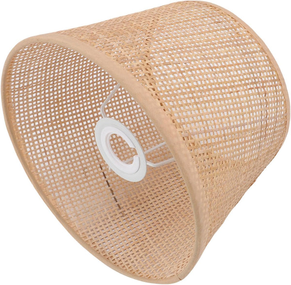 Lamp Shade, Handwoven Rattan Iron Table Lamp Cover, Compatible with E27 E14,