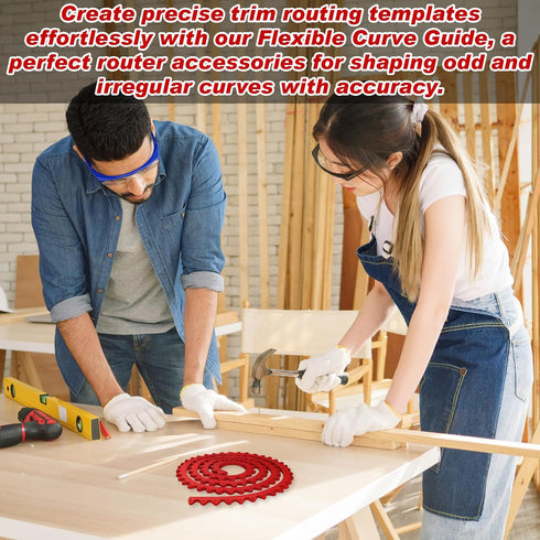 78" 150 Trimming Frienda Router Edge Guide Templates Kit Flexible Curve Ruler for Woodworking with Self-tapping Screws