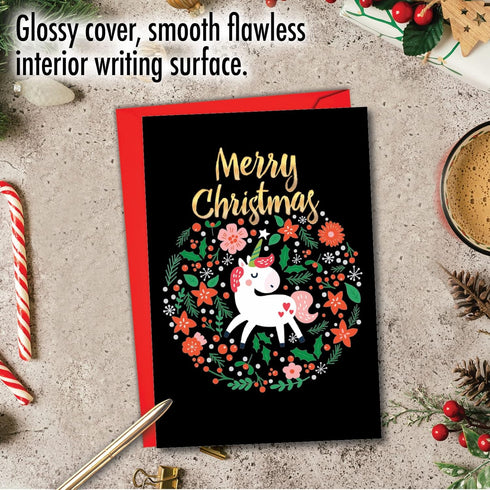 NobleWorks Merry Christmas Card with Envelope - Funny Animal Humor Kids Xmas Card for Holiday Greetings