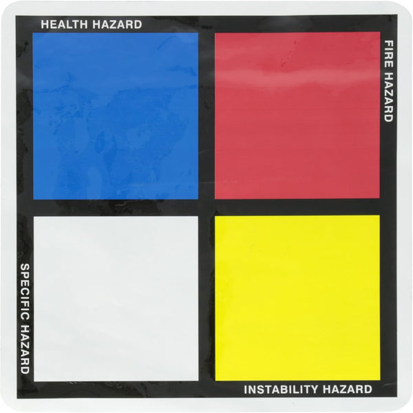 SmartSign NFPA Adhesive Label Kit, 14" Tall, Diamond Laminated Vinyl, Black/Blue/Red/Yellow