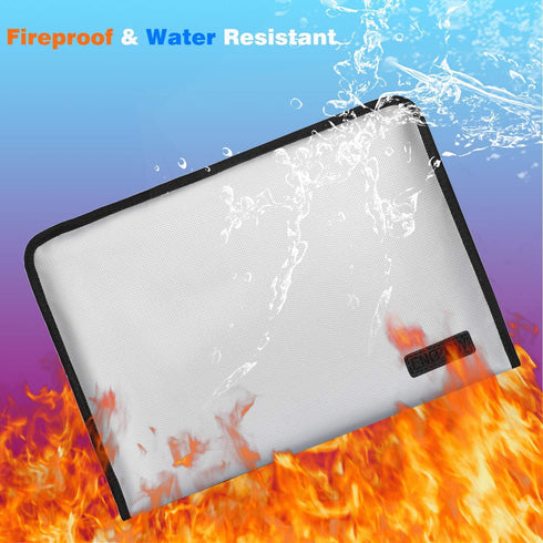 ENGPOW Expanding File Folder - Fireproof Waterproof Document Organizer with 13 Pockets, Zipper Closure, Portable Pouch