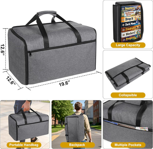 Board Game Storage Bag, Portable Board Game Organizer and Storage with Cover for Office Supplies, Puzzles, Building