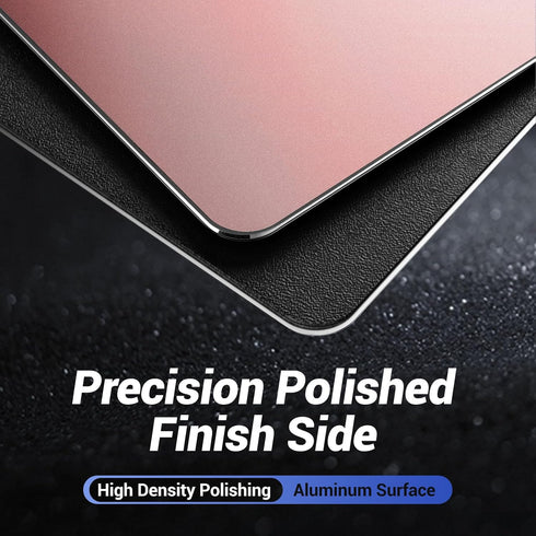 HONKID Metal Aluminum Mouse Pad in Pink, Thin Hard Waterproof Mouse Mat for Laptop and PC
