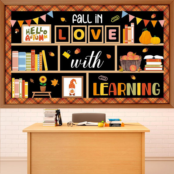 Bookshelf Bulletin Board Set Fall in Love with Learning Classroom Decoration Reading