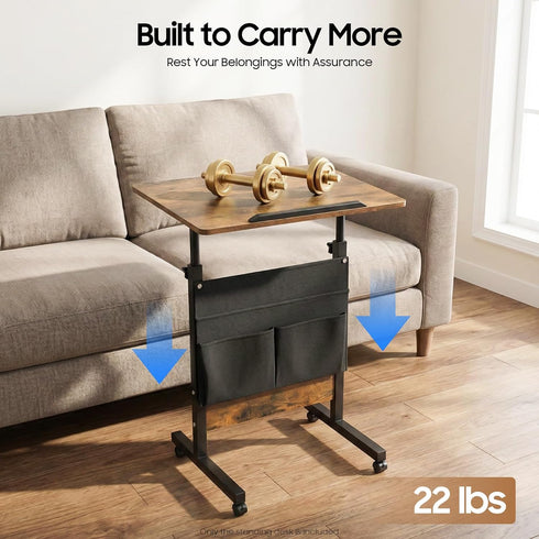 Jiabailie 24 Adjustable Height Mobile Standing Desk,Rolling Computer Stand,Computer Workstation,Portable Laptop