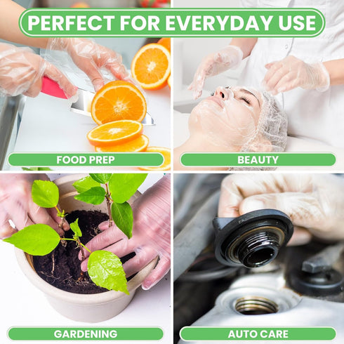 Keppi 100 pcs Food Safe Disposable Gloves | BPA & Latex Free | Great Fit for Cooking | Bulk Food Handling Gloves
