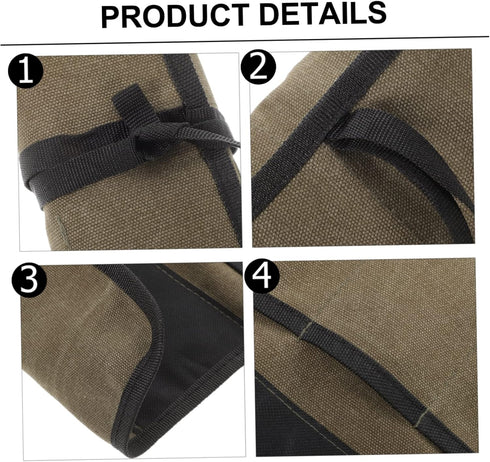 DOITOOL Roll Pouch for Craftwork, Electricians Bag Organizer Tool Pockets for Woodworking and Mechanic