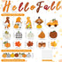 Faccito 70 Pcs Fall Bulletin Board Decorations Set, Hello Fall Cutouts with Autumn Gnome Pumpkin Borders