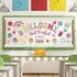 Back to School Bulletin Board Kit 110Pcs Boho Groovy Paper Cutouts with Glue Points for Classroom Party
