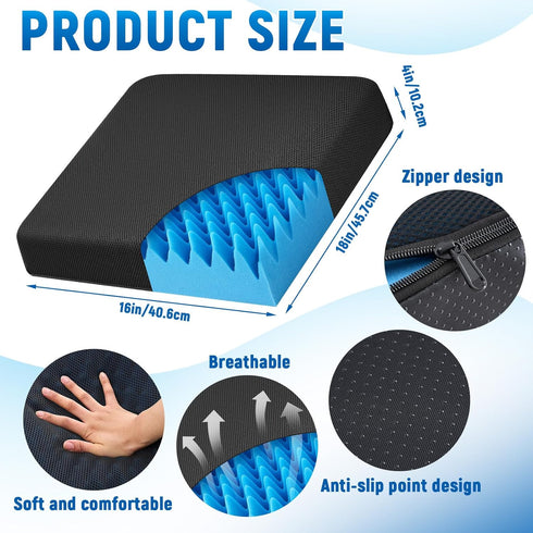 Geiserailie Set 4" (1 Set,Blue) Breathable Mesh Cover Egg Chair Cushion with Non-Slip Cover Egg Foam Pad for Chairs
