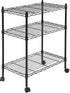 3-Shelf Shelving Storage Unit Adjustable Heavy Duty Metal Shelf with Wheels Casters