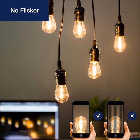 FLSNT 24 Pack LED S14 Replacement Light Bulbs, 1W Outdoor Shatterproof Waterproof, E26 Regular Base, 2200K Warm White