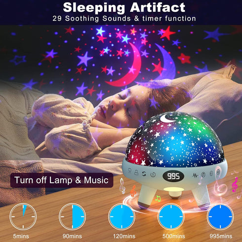 YACHANCE 9 20 Night Light for Kids Room with Sound Machine Baby Night Light Star Projector White Noise Machine