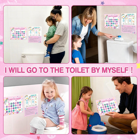 EUUBIRD 10 280 Unicorn Potty Training Chart for Toddlers, Potty Training Sticker Charts with Reward Stickers, Potty