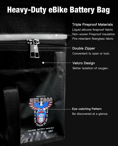 HulkGoo 12V 100Ah LiFePO4 Box(14 9.5 7.8inch) Lithium Battery Fireproof Safe Bag Large Capacity Explosion-Proof