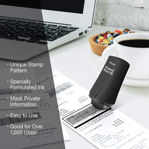 Guard Your ID Advanced Security Roller 2.0 for Identity Theft Prevention, Stamping Black