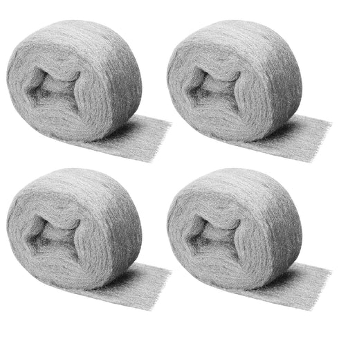 Steel Wool for Mice Control, 4 Pack of 3.1"x13 Ft, Gap Filler for House & Garage, Keep Mice Away