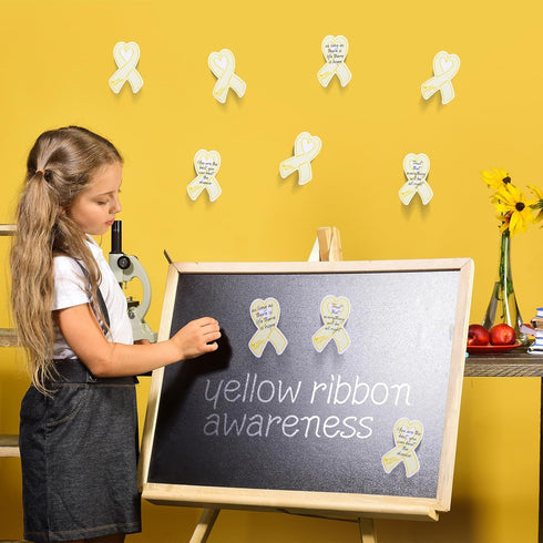 Fulmoon 24 Pieces Childhood Cancer Awareness Note Pad, 40 Sheets Yellow Ribbon Awareness Items for Charity Campaign