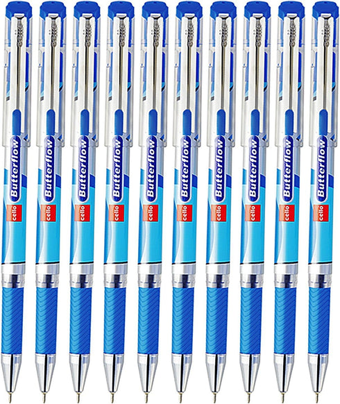 Cello Smooth Butterflow Ballpoint Pen, Regular Use Premium Pen, Pack of 10