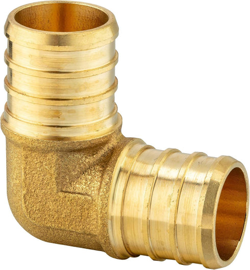 10-Pack EFIELD Pex Fittings, 1 Inch Elbow Brass Barb Crimp Fittings for Pex Tubing (PEX1807062)