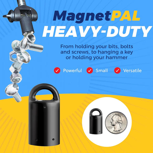 MagnetPal 3 Pack Heavy-Duty Neodymium Magnet, Anti-Rust, Green with Key Ring, Multi Uses