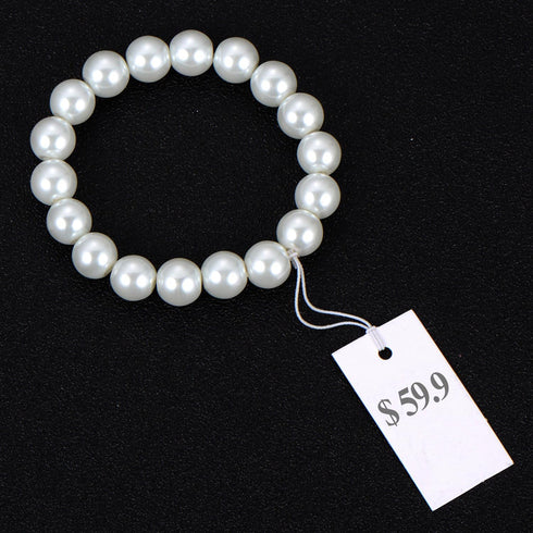 Shappy 300 Pcs White Price Display Tags, 0.8 x 1.58 Inches, Marking Labels with Elastic String