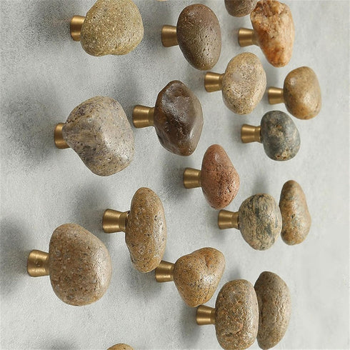 Ywmsfl 5Pcs Drawer Pull Cobblestone Dressers Knob Cupboard Handle Elegant Furniture Handle Simple Bedside Cabinet Pull