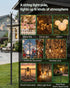 1 Pack, 5-Prong LANDVOI Outdoor String Light Poles Heavy Duty String Light Poles for Outside with Base & Adjustable
