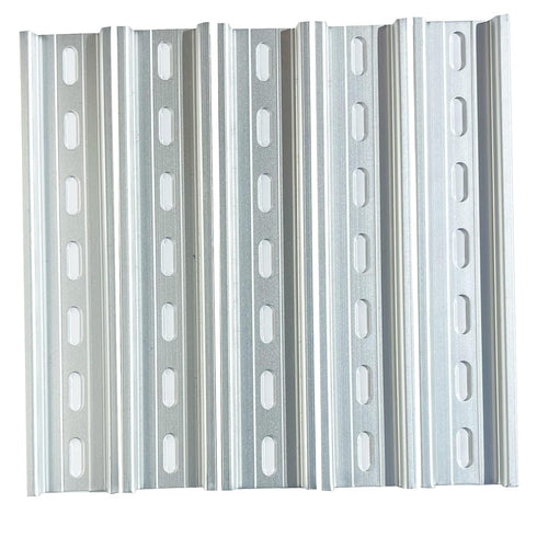 International Connector T&G 5 Pieces DIN Rail Slotted Aluminum RoHS 35mm Wide 7.5mm High (7")