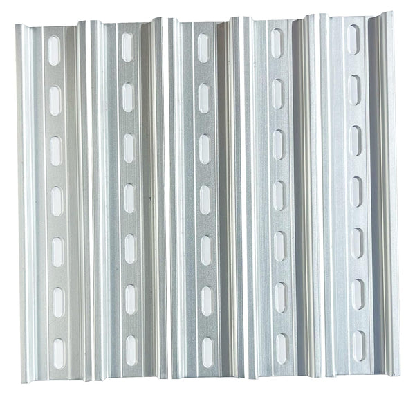 International Connector T&G 5 Pieces DIN Rail Slotted Aluminum RoHS 35mm Wide 7.5mm High (7")