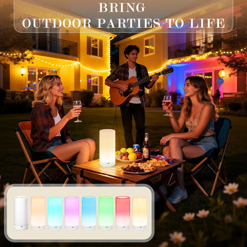 UNIFUN Dimmable Table Lamp, Touch Sensor Bedside Lamps, Warm White Light & Color Changing RGB for Kids Room,Living