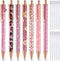 Sherr 7 Pcs Fancy Pens for Women, Cute Sparkly Glitter Pens with 10 Pcs Black Ink Refills, Pretty Gifts for Girls