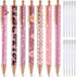 Sherr 7 Pcs Fancy Pens for Women, Cute Sparkly Glitter Pens with 10 Pcs Black Ink Refills, Pretty Gifts for Girls