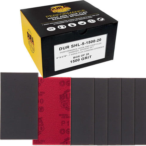 Dura-Gold 1500 Grit 5" x 2-3/4" Sanding Sponges, Box of 20 -